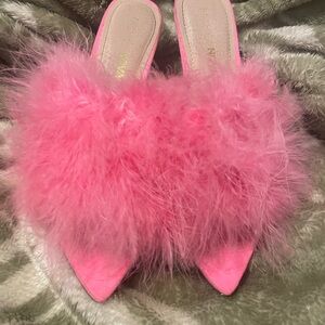 Fashion Nova Pink Fluffy heels